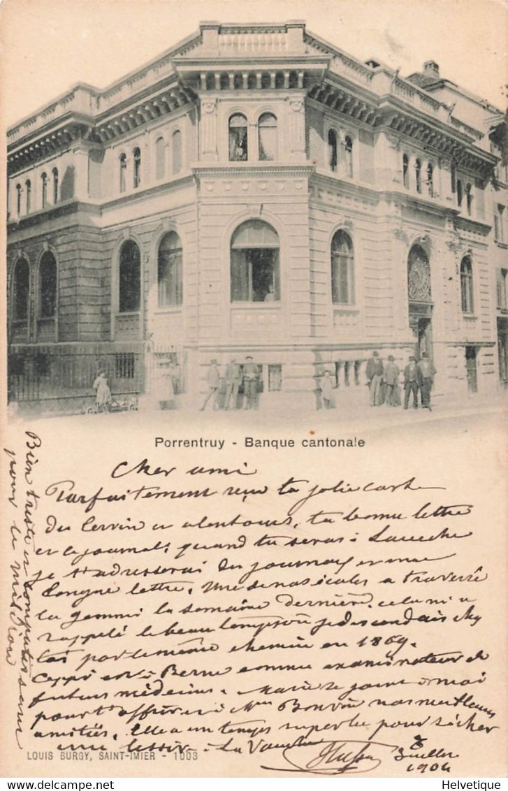 Porrentruy Banque Cantonale 1904 Animée - Porrentruy