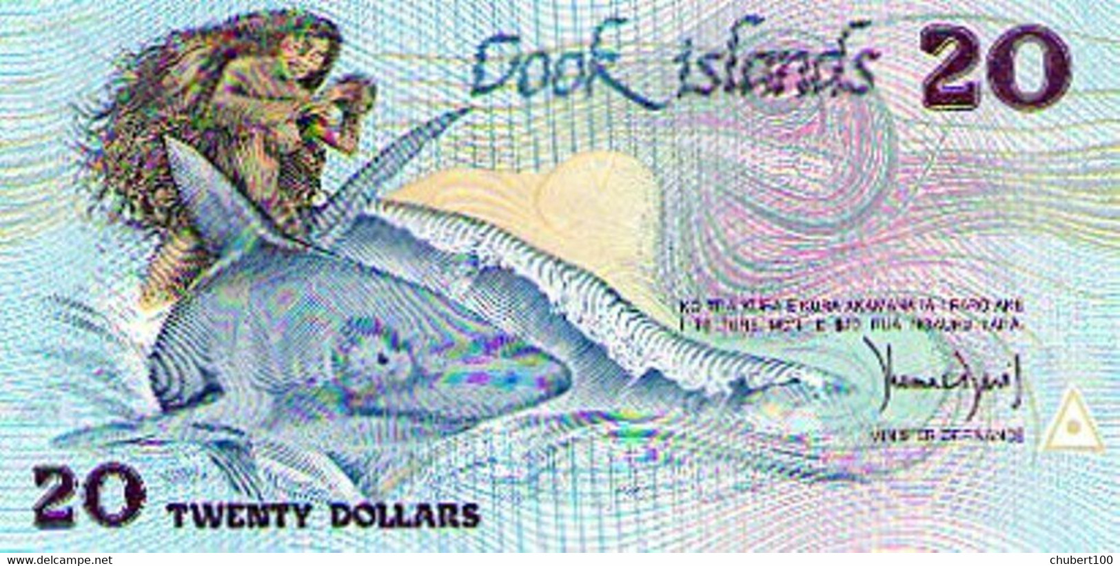 COOK , P 5a , 20 Dollars, ND 1987, UNC , 2 Notes - Islas Cook