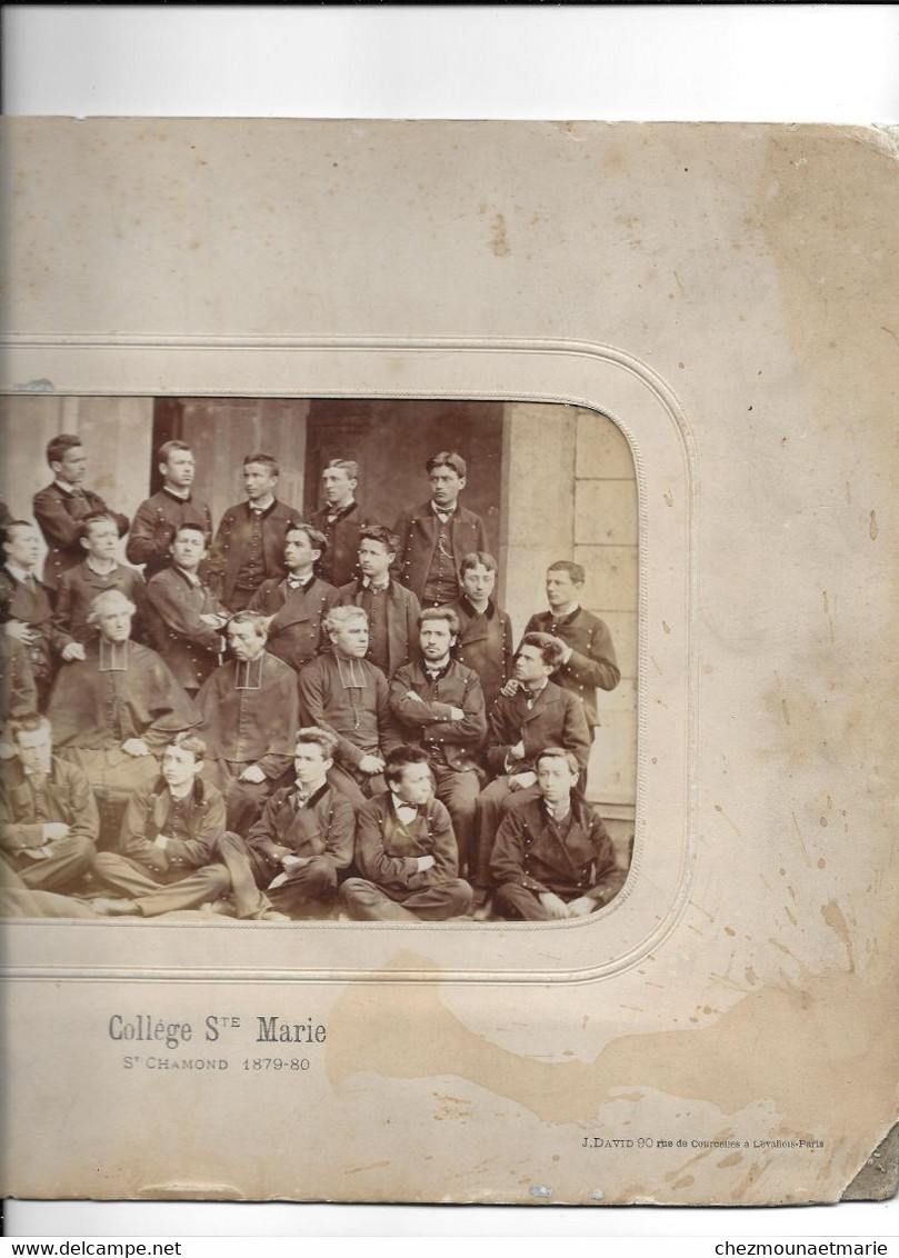 1879-1880 SAINT CHAMOND LE COLLEGE SAINTE MARIE - CLASSE DE GARCONS ET RELIGIEUX - PHOTO LOIRE - Antiche (ante 1900)