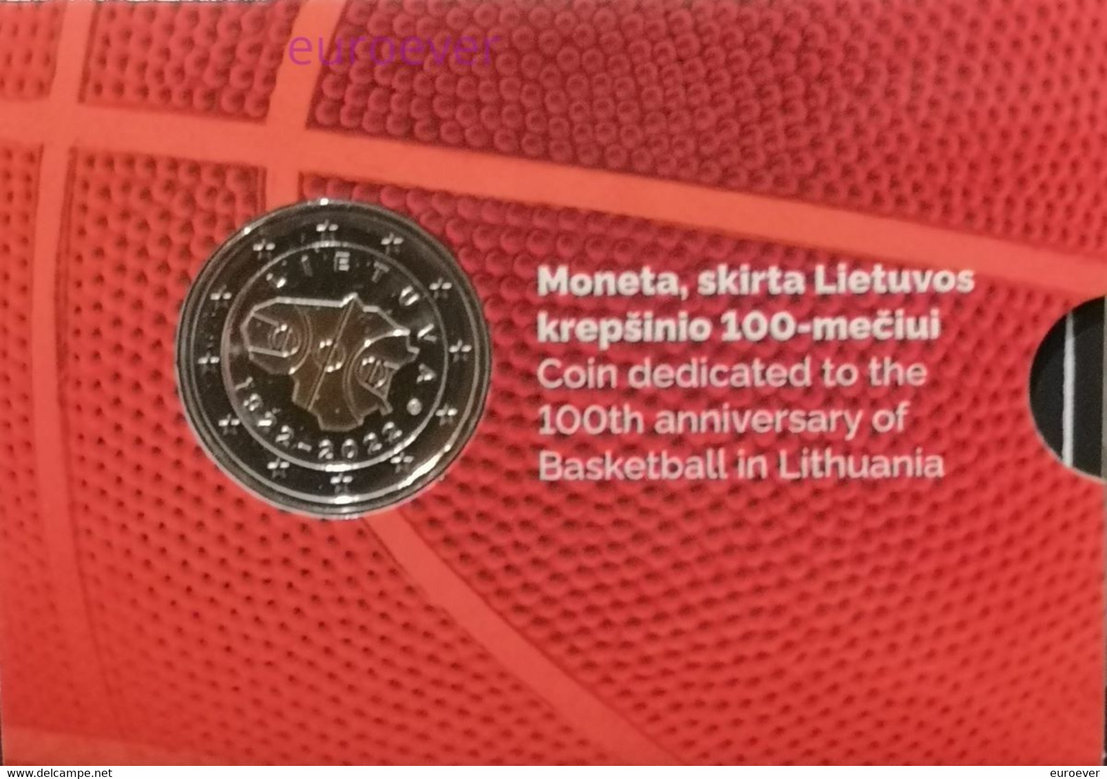 2 Euro Gedenkmünze 2022 Nr. 11 - Litauen / Lithuania - Basketball BU Coincard - Lithuania