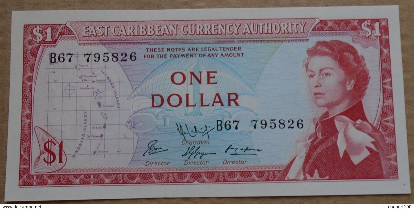 EAST CARIBBEAN  ,   P 13f, 1 Dollar , ND 1965, UNC - East Carribeans