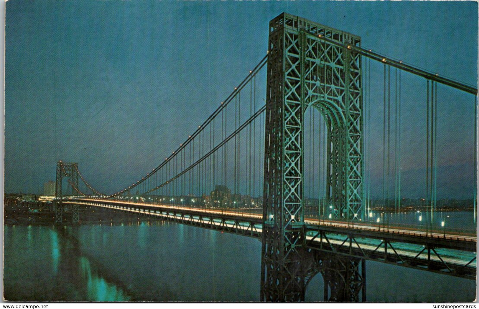 New York City George Washington Bridge At Night - Bruggen En Tunnels