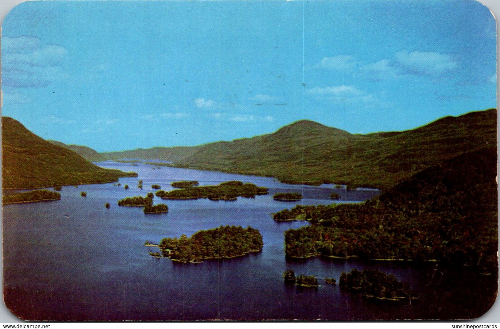 New York Lake George Aerial View Looking North 1952 - Lake George