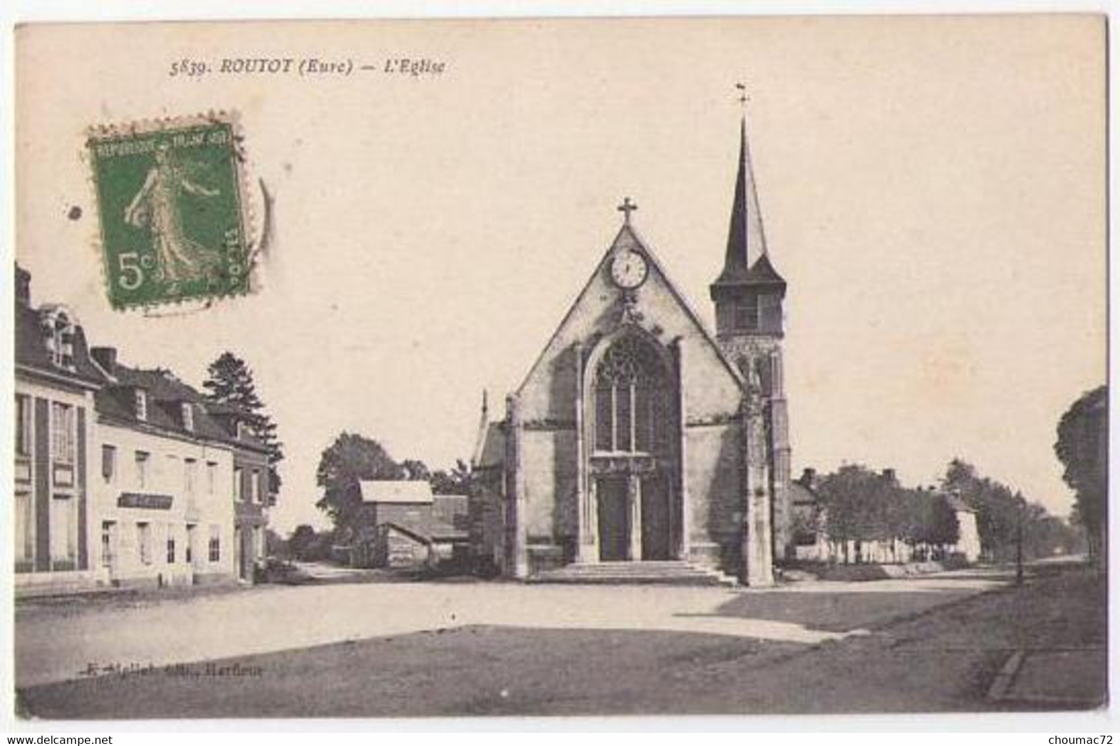 (27) 087, Routot, Mellet 5839, L'Eglise, Voyagée En 1920, TB - Routot