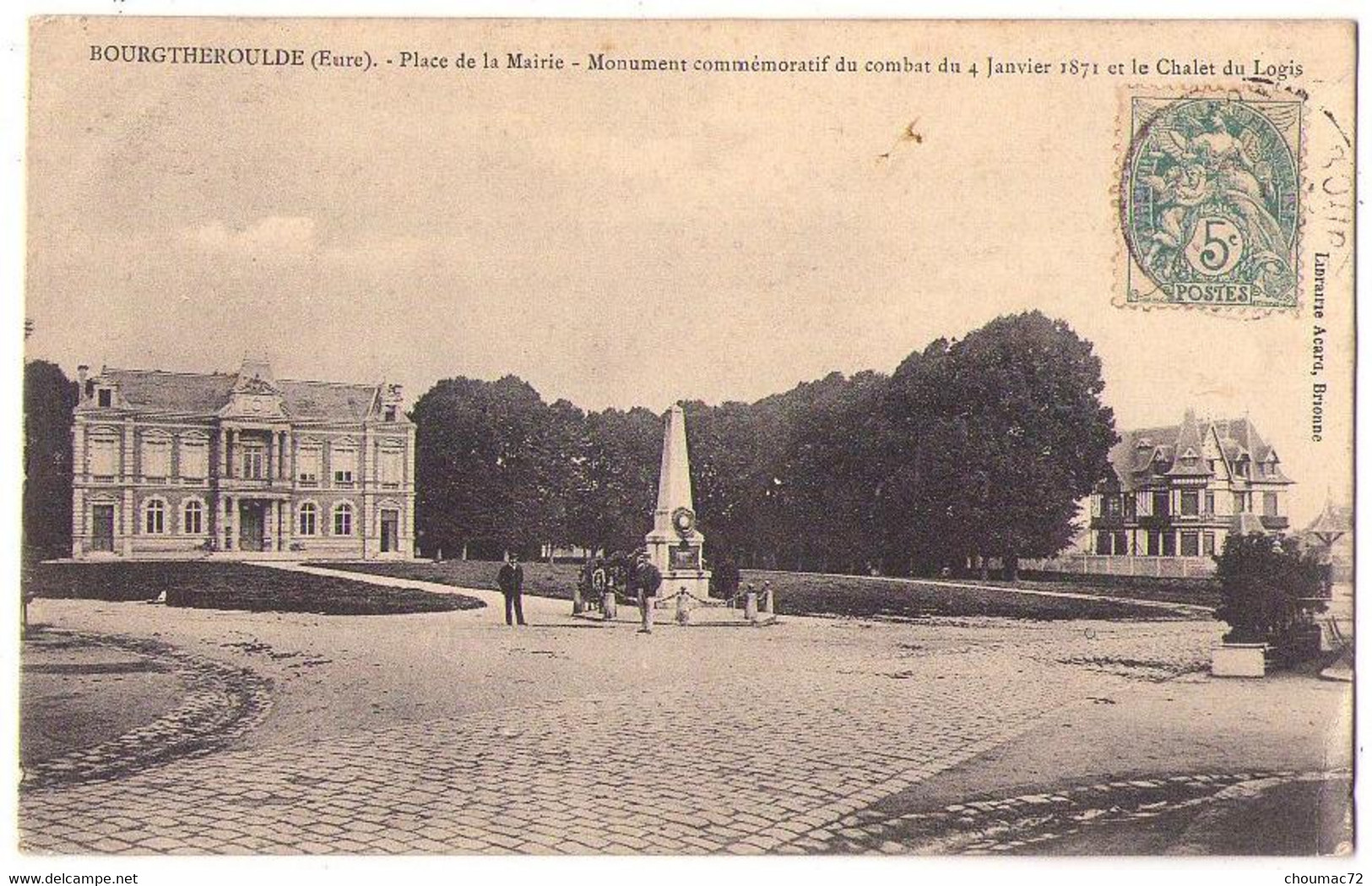 (27) 322, Bourgtheroulde, Acard, Place De La Mairie, Monument Du Combat Du 4 Janvier 1871 - Bourgtheroulde