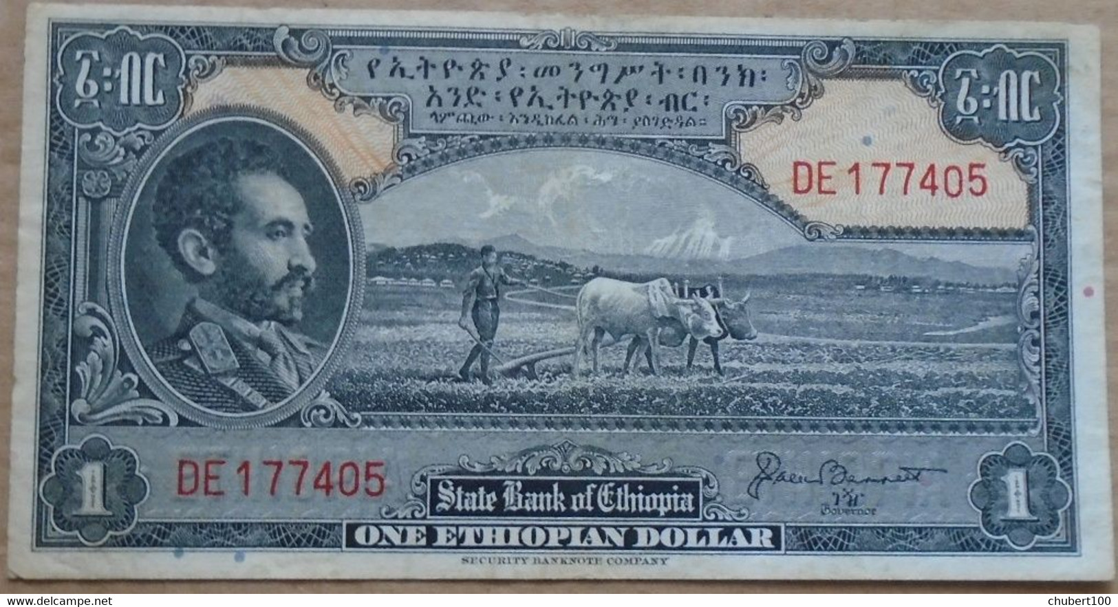 ETHIOPIA , P 12b , 1 Dollar , ND 1945, EF - Etiopía