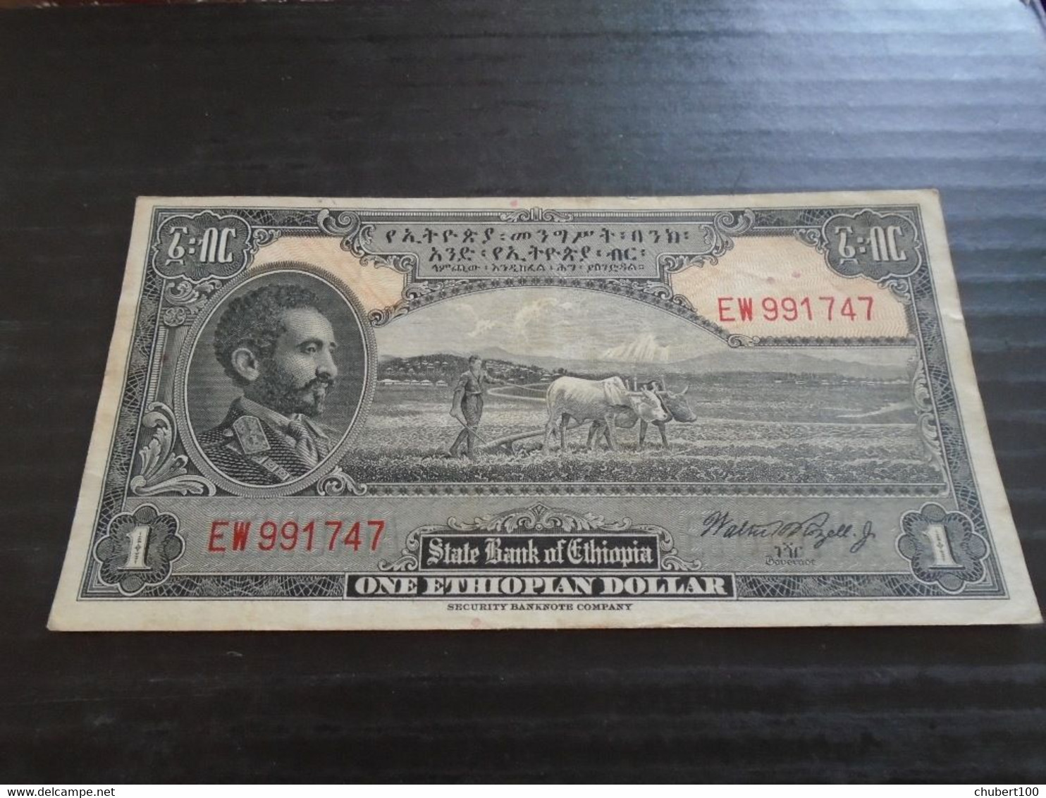 ETHIOPIA , P 12c, 1 Dollar , ND 1945, EF/AU - Etiopía