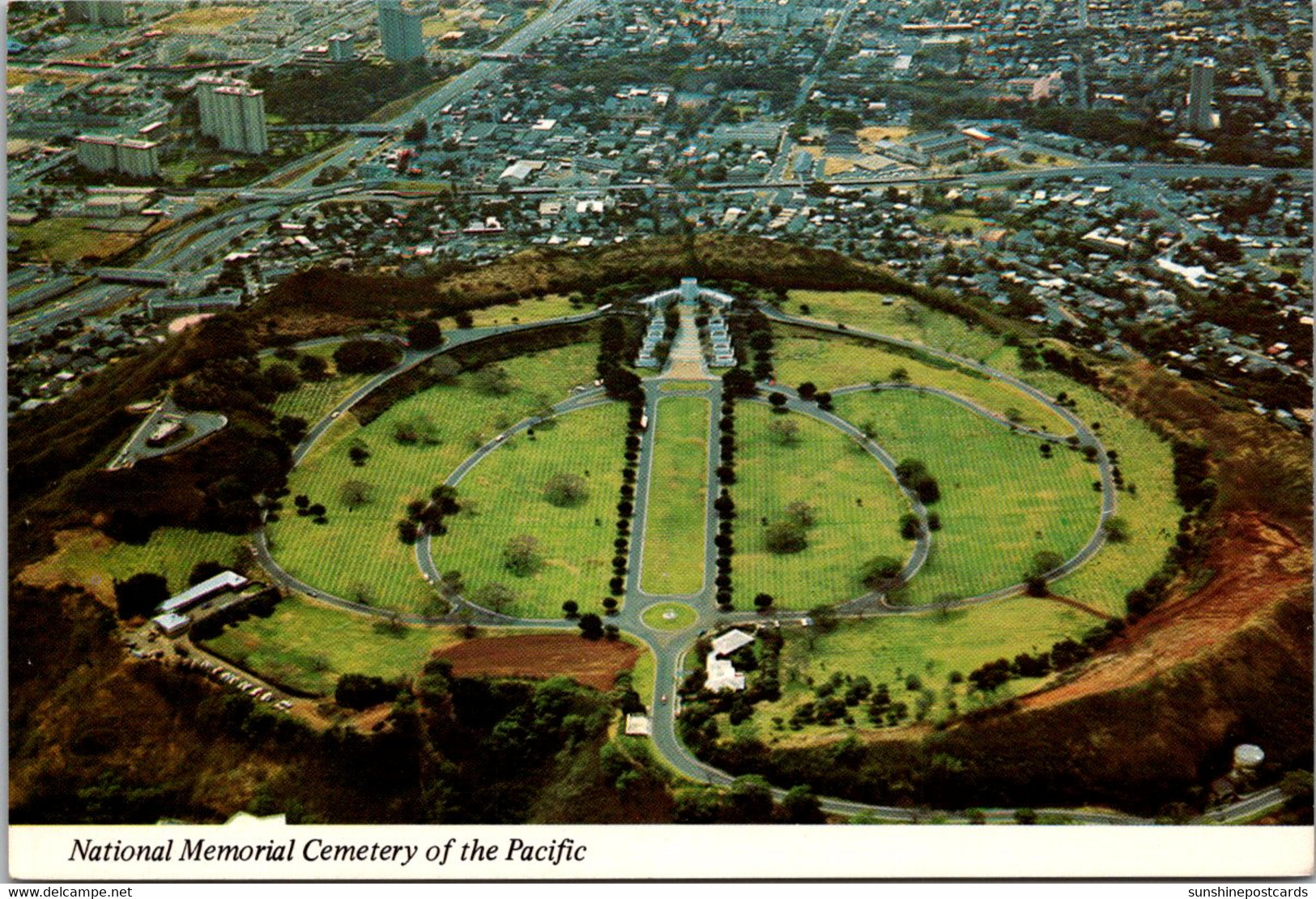 Hawaii Honolulu Aerial View Of The Punchbowl Area Of National Memorial Cemetery Of The Pacific - Honolulu