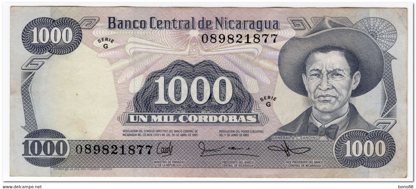 NICARAGUA,1000 CORDOBAS,1985 (1987),P.145,XF+ - Nicaragua