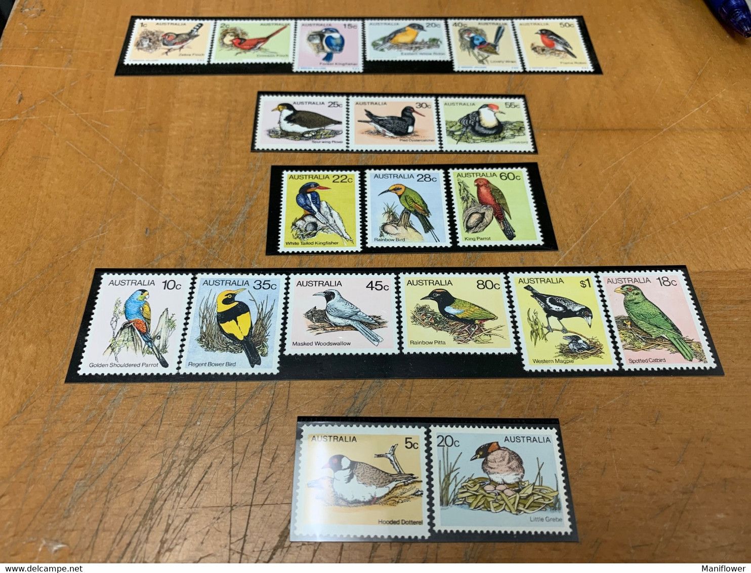 Birds Long Set Australia From Hong Kong MNH - Lettres & Documents