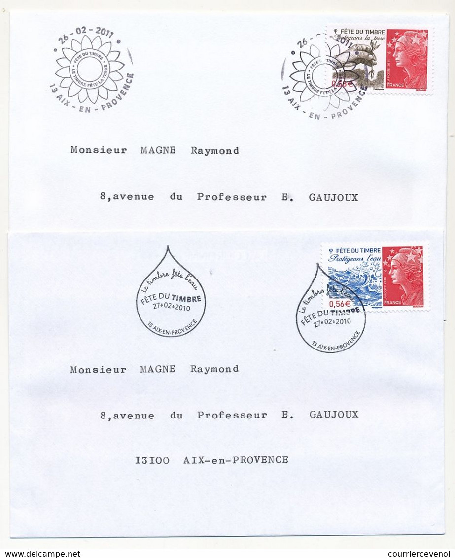 FRANCE - 7 Enveloppes Fête Du Timbre 2009 à 2013 - Aix En Provence - Tag Der Briefmarke