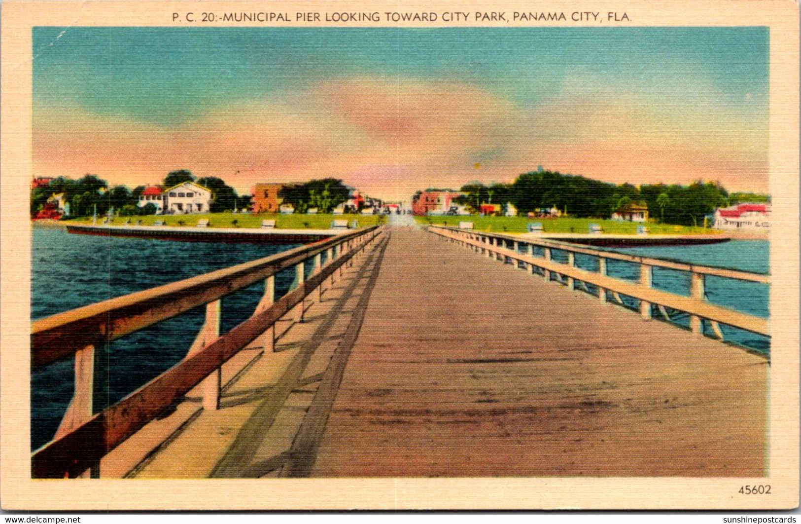 Florida Panama City Municipal Pier Looking Toward City Park - Panamá City