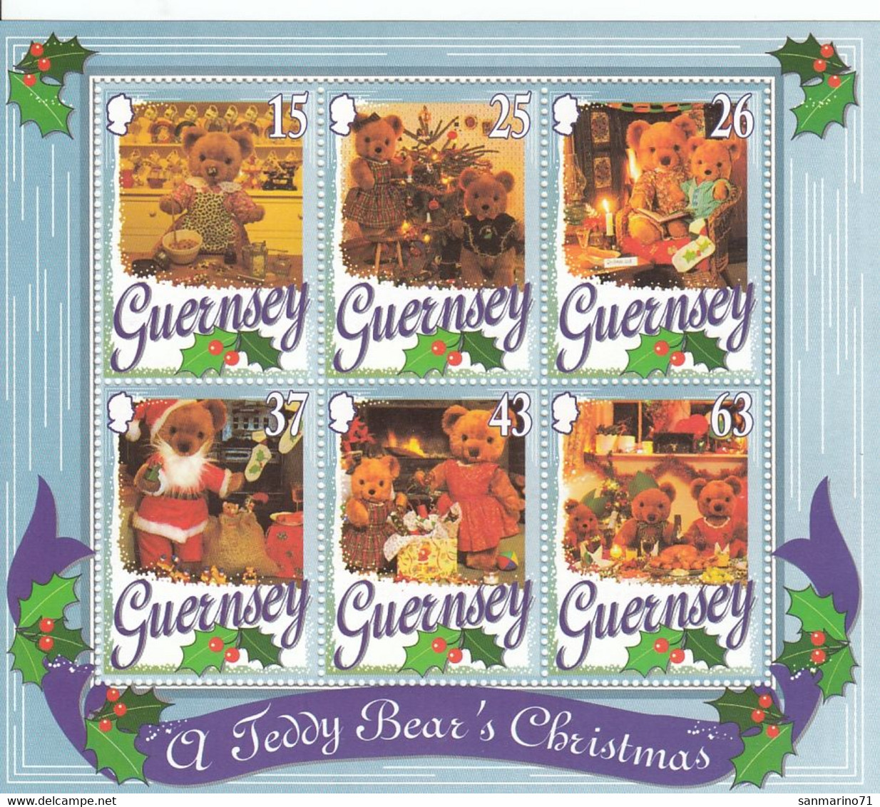 GUERNSEY Block 20,unused,Christmas 1997 - Guernsey