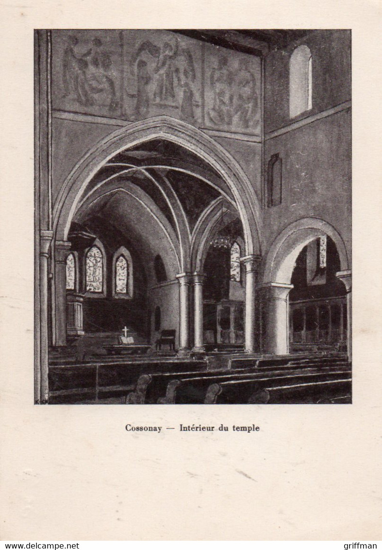 COSSONAY INTERIEUR DU TEMPLE DESSIN EN FAVEUR DE LA PAROISSE COSSONAY GRANCY 1943 CPSM NEUVE - Cossonay