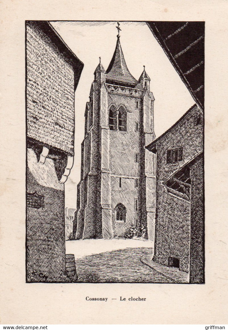 COSSONAY LE CLOCHER DESSIN EN FAVEUR DE LA PAROISSE COSSONAY GRANCY 1943 CPSM NEUVE - Cossonay