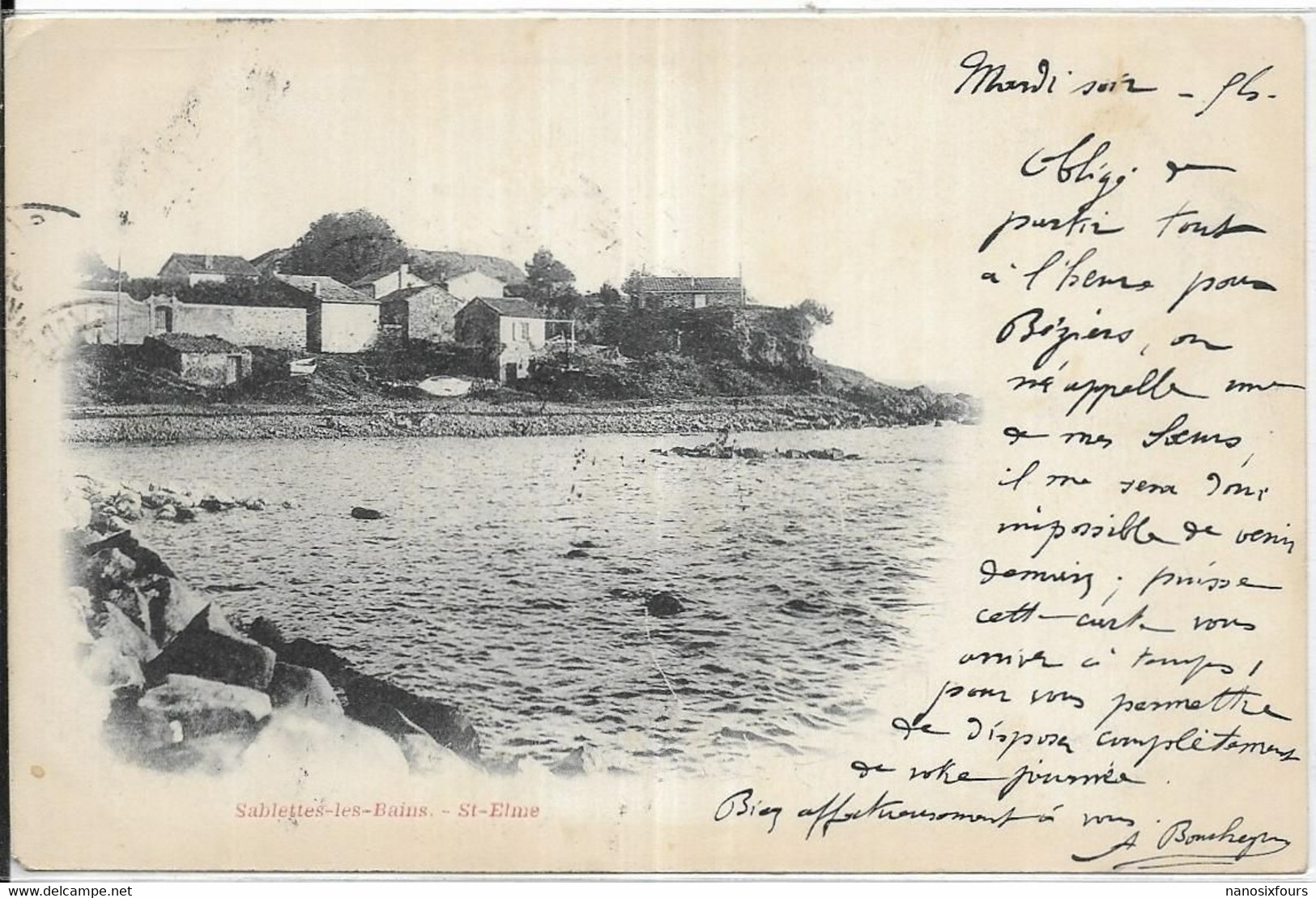 D 83. LA SEYNE SUR MER. LES SABLETTES ET ST ELME.  CARTE ECRITE AN 1900 - La Seyne-sur-Mer