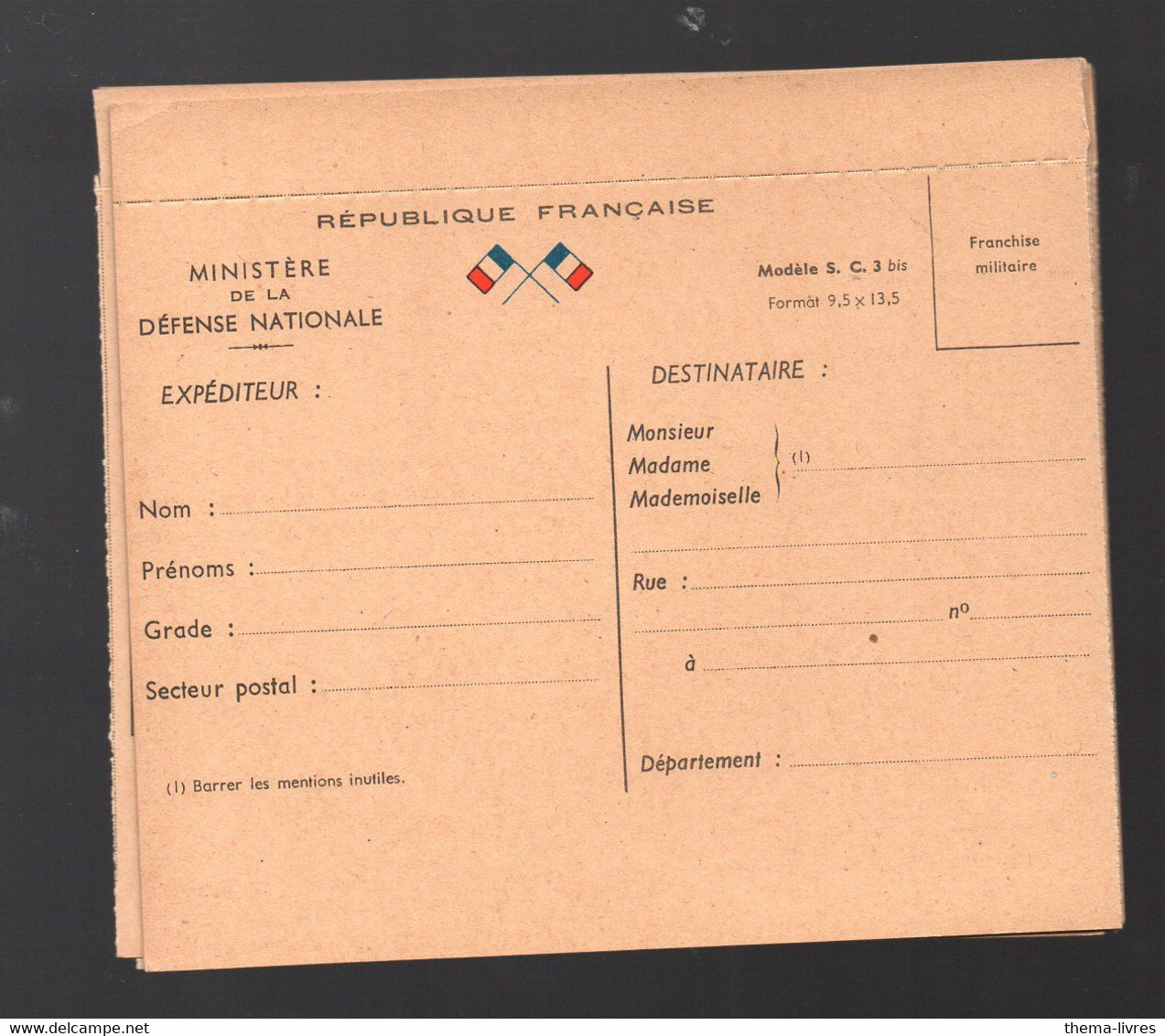 Carte De Franchise Mitaire (avec Drapeaux) NEUVE  "prise De Solde"     (PPP37969) - Altri & Non Classificati