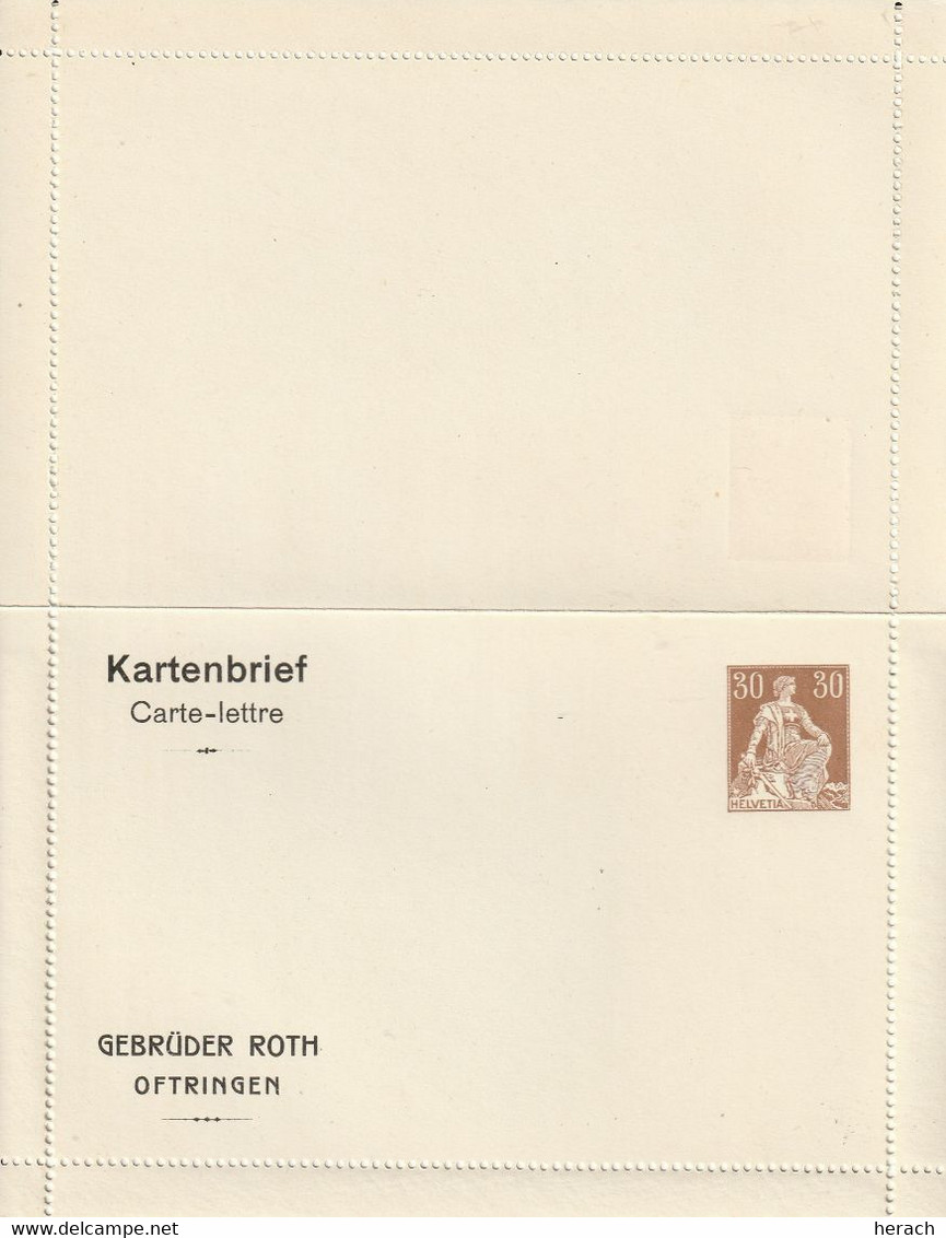 Suisse Entier Postal Carte Lettre Privé - Stamped Stationery