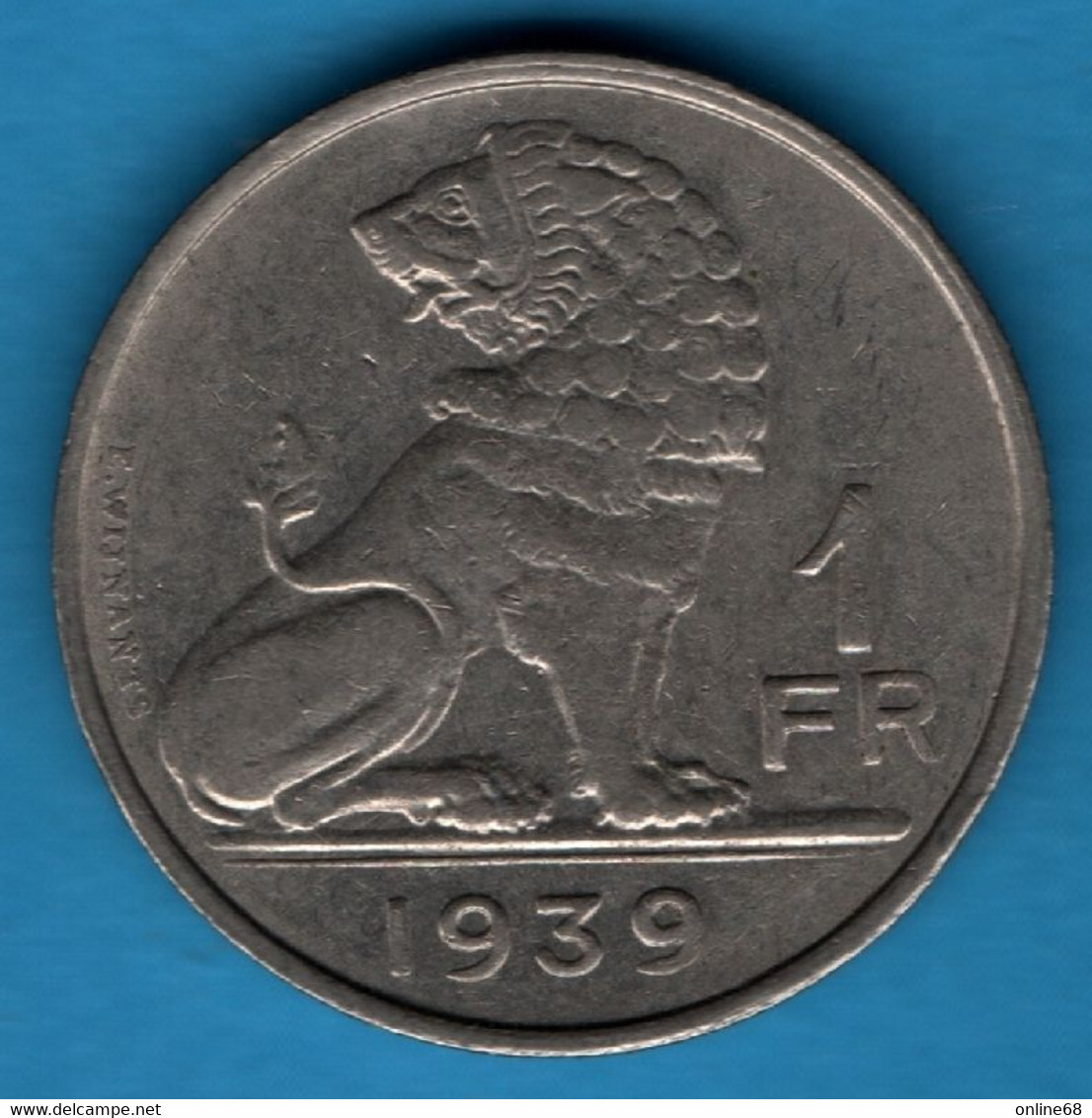 BELGIE BELGIQUE 1 FRANC 1939 KM# 120 Léopold III - 1 Frank