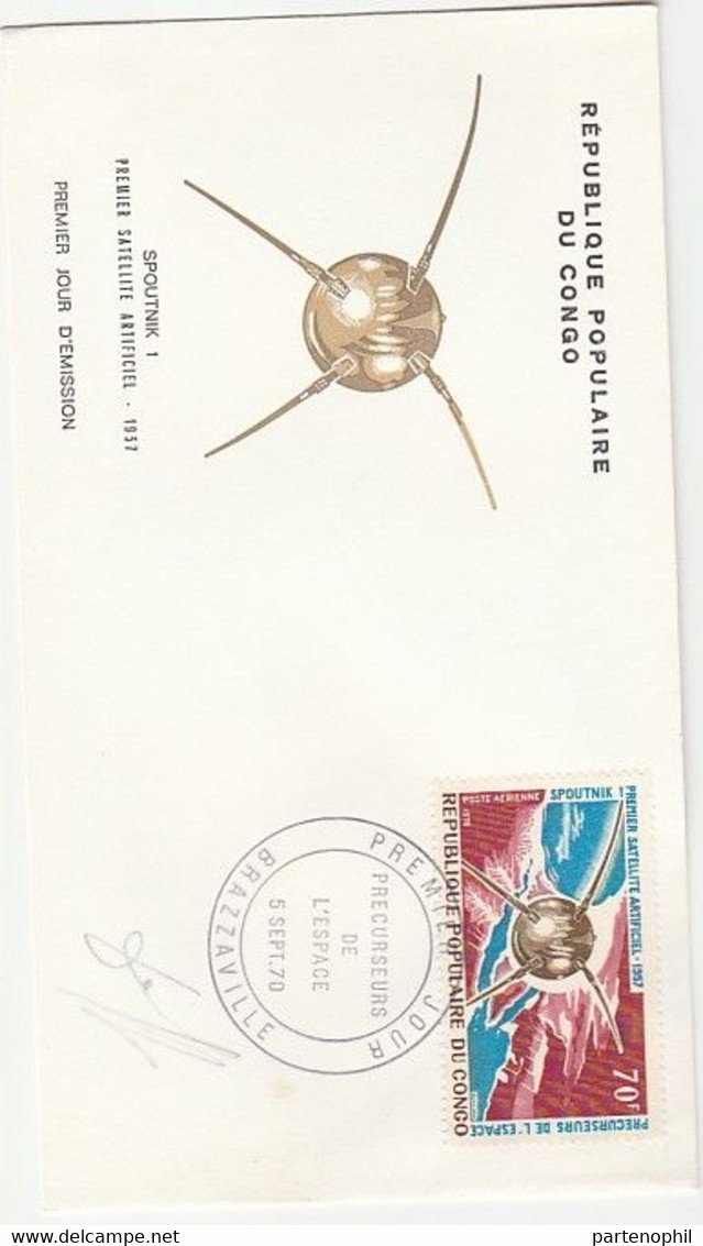 Congo Spazio Space Kosmonautik - Briefmarken Postcard Postkarte Fdc - Afrique