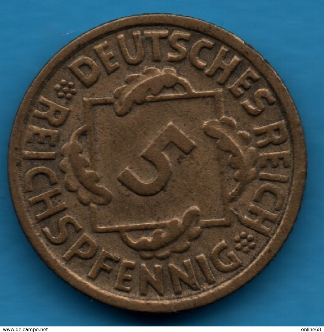 DEUTSCHES REICH 5 REICHSPFENNIG 1936 G KM# 39 WEIMAR - 5 Reichspfennig