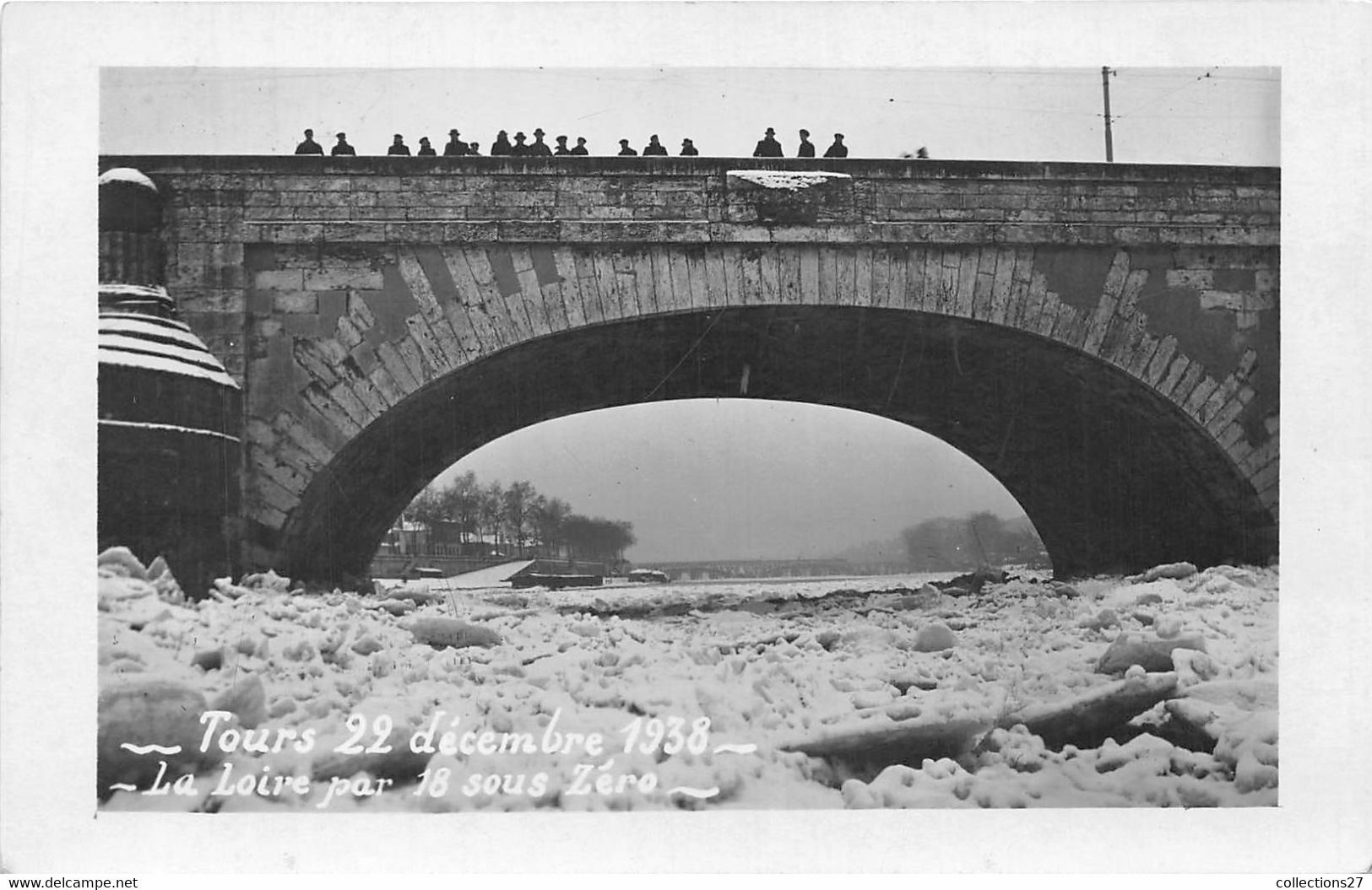 37-TOURS- CARTE-PHOTO- 22 DECEMBRE 1938- LA LOIRE PAR 18 SOUS ZERO - Tours