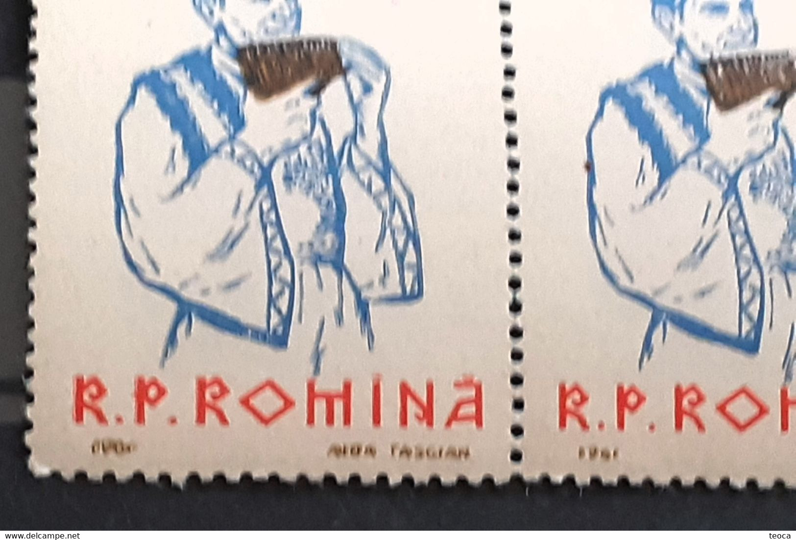 Stamps Errors Romania 1961 # M I 1997 Printed With Multiple Errors Musical Instruments, Nai, Pair X2 Unused - Variétés Et Curiosités