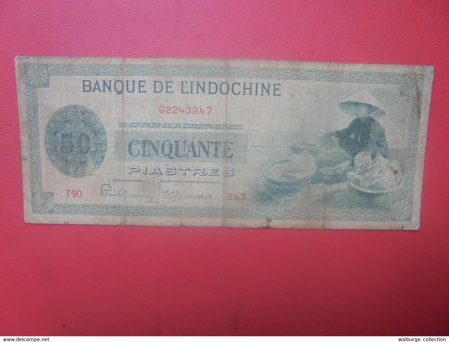 INDOCHINE FRANCAISE 50 Piastres 1945 Circuler (L.7) - Indochina