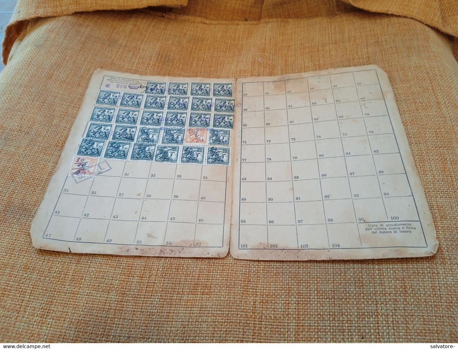 TESSERA INPS ANNI 50 - Revenue Stamps