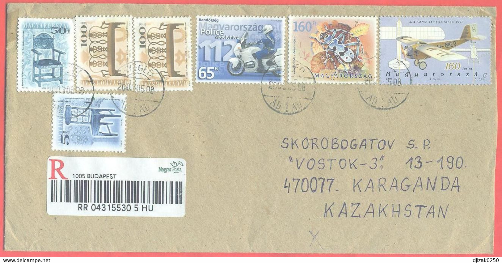 Hungary 2003. Registerted Envelope Passed Through The Mail. - Storia Postale