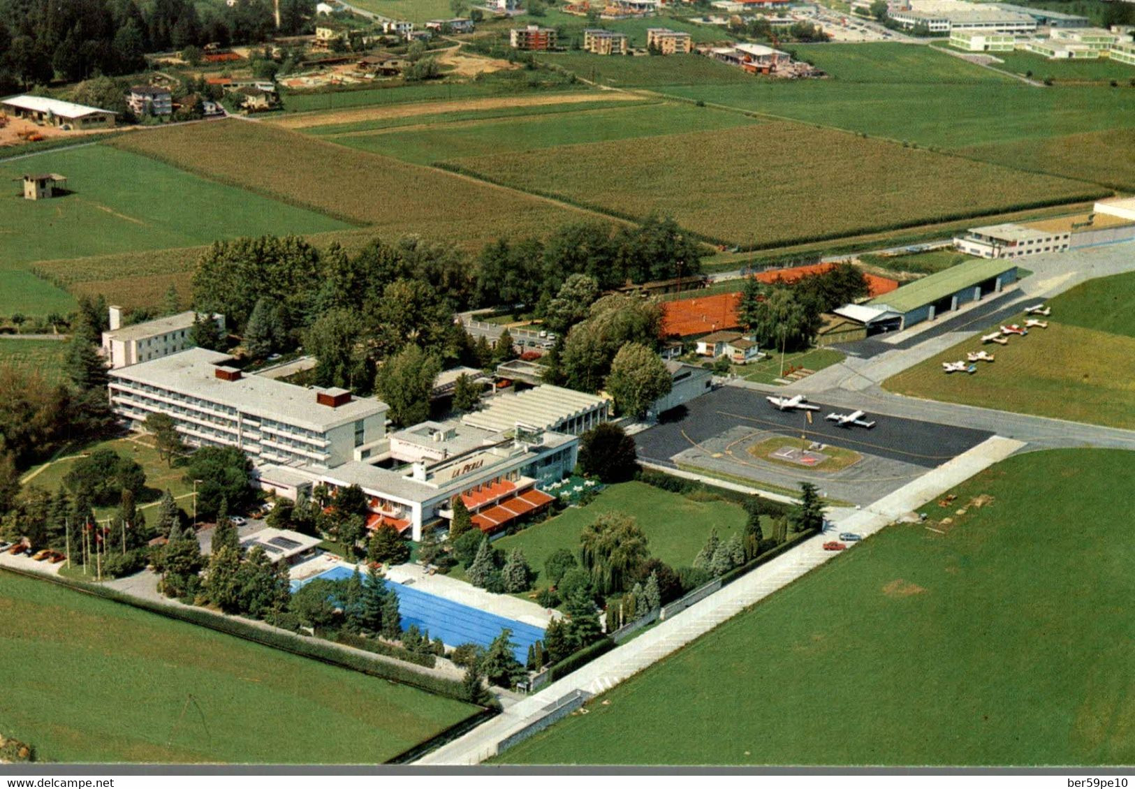 SUISSE AGNO LUGANO HOTEL LA PERLA VUE AERIENNE - Agno