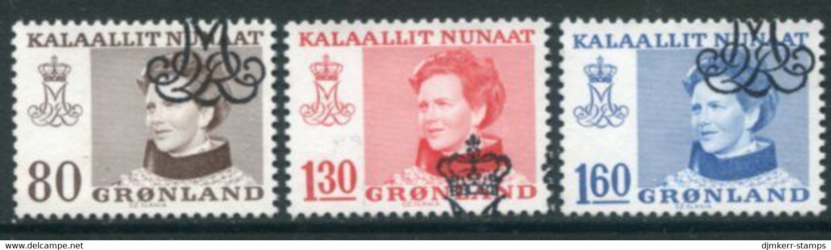 GREENLAND 1979 Definitive: Queen Margarethe Used.  Michel 112-14 - Used Stamps