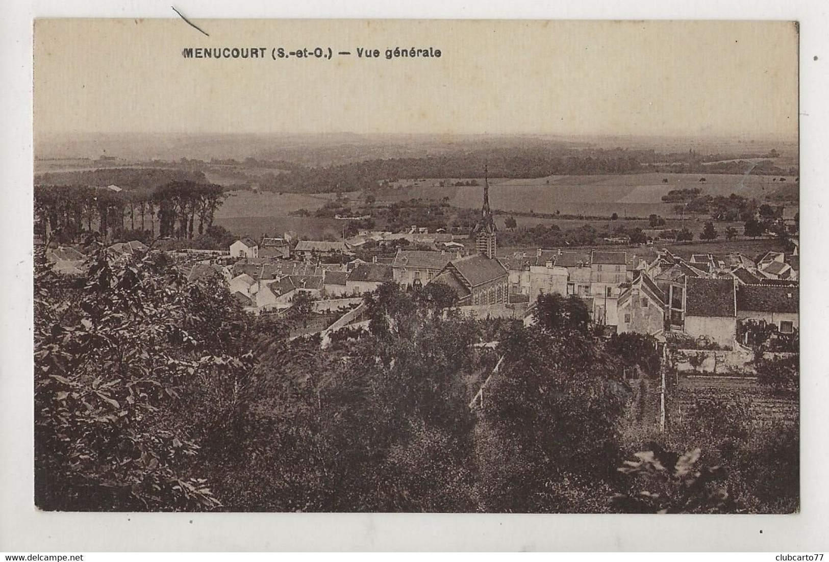 Menucourt (95) : Vue Panoramique Du Quartier De L'église En 1920 PF. - Menucourt