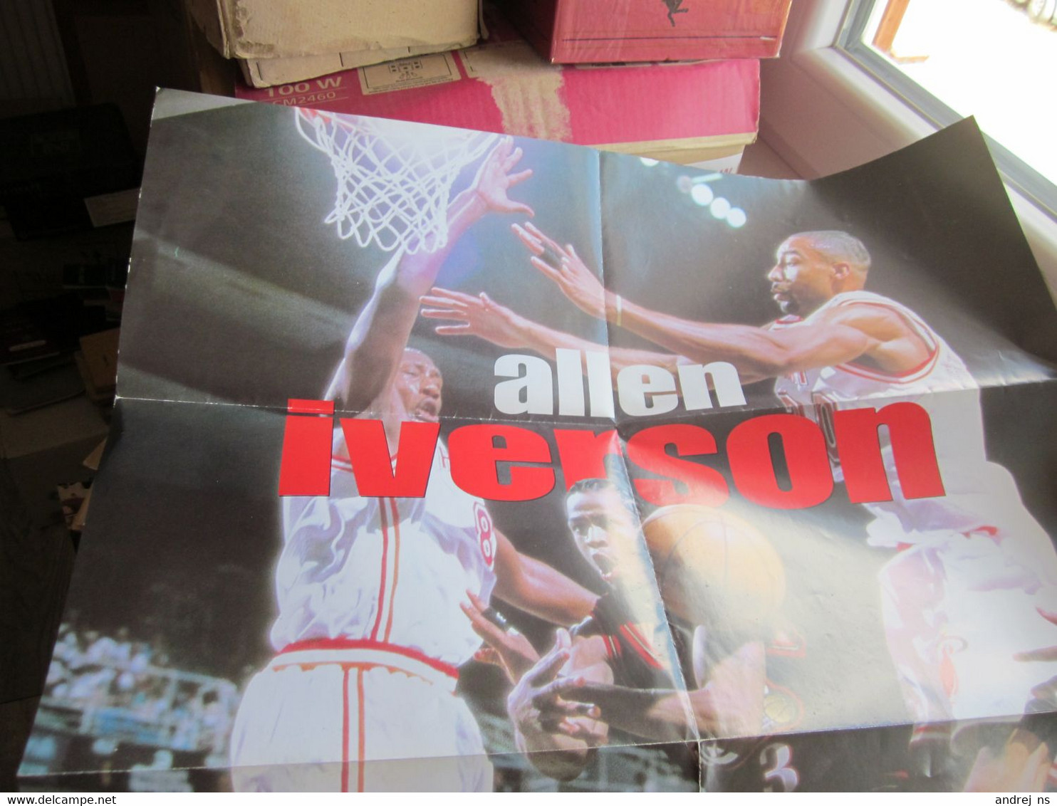 Old Poster Plakat Allen Iverson 76 Ers FIBA Basketball 80x60 Cm - Other & Unclassified