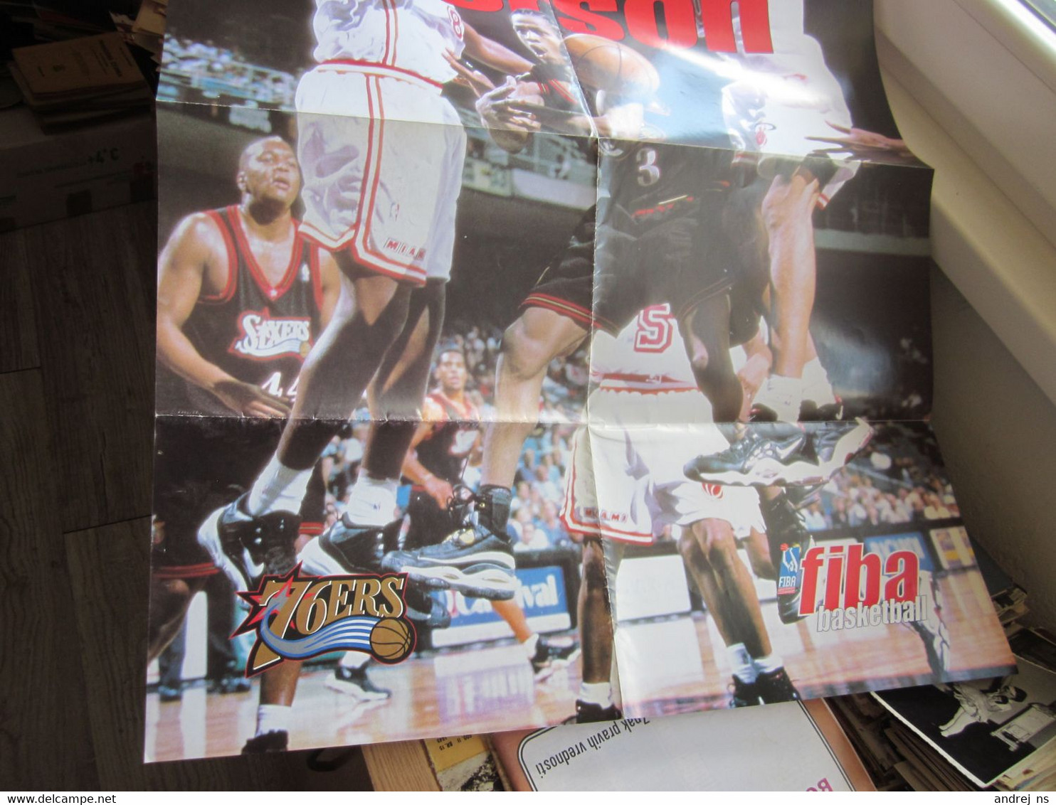 Old Poster Plakat Allen Iverson 76 Ers FIBA Basketball 80x60 Cm - Sonstige & Ohne Zuordnung