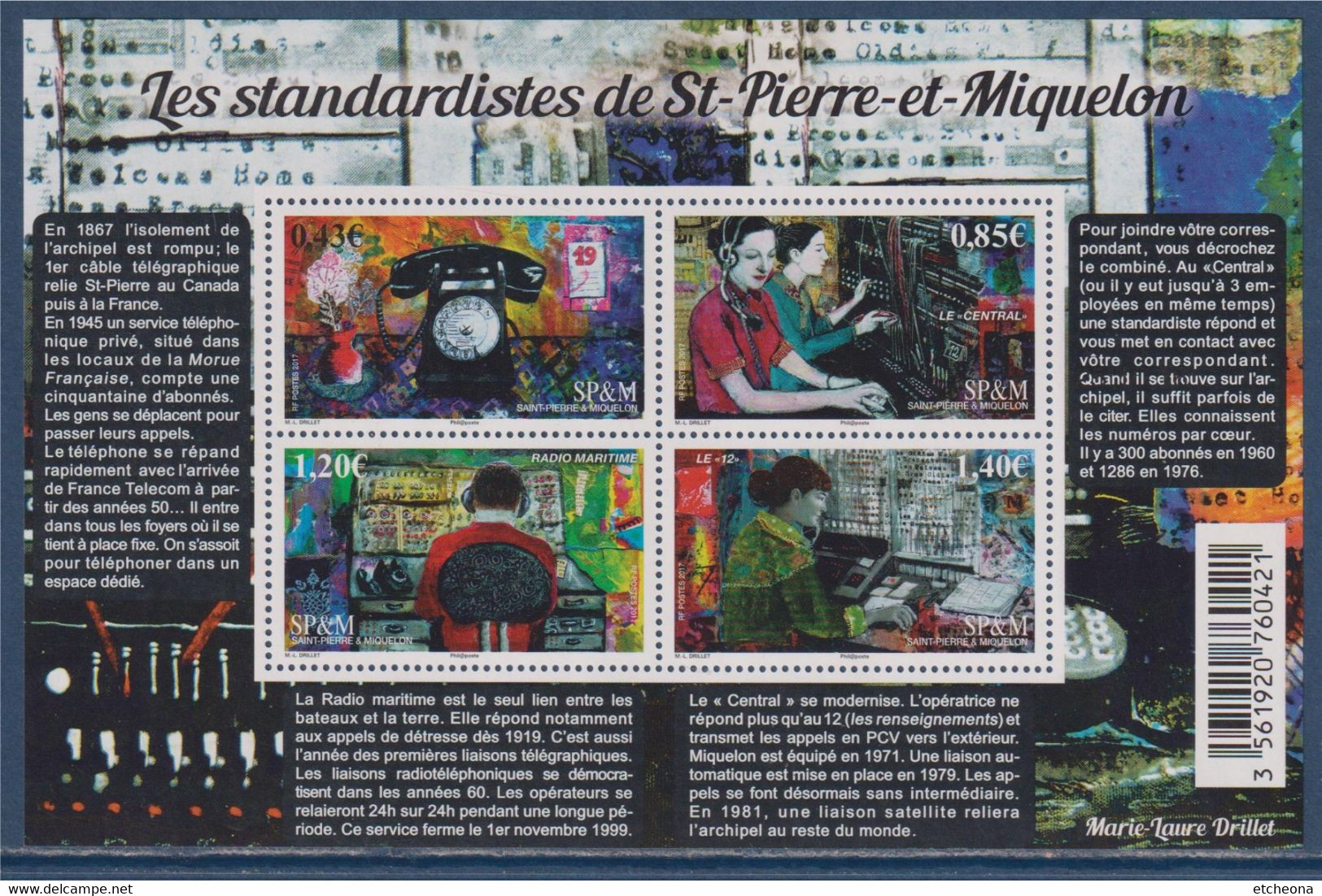 SPM Métiers Les Standardistes Bloc N°F1179 Saint Pierre Et Miquelon Timbres Neufs 1179 1180 1181 1182 - Hojas Y Bloques