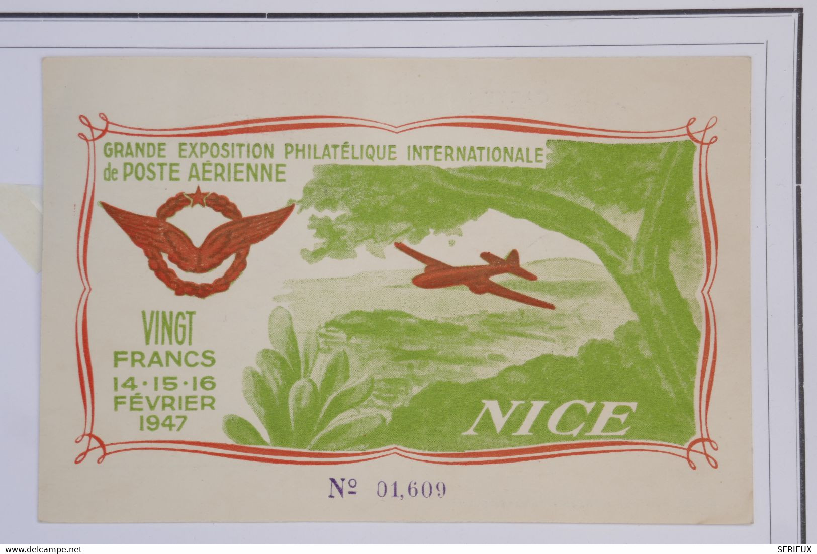 AZ5  FRANCE   BELLE CARTE AVIATION 1947  SEMAINE DE L AIR NICE. + AFFRANCHISSEMENT PLAISANT - 1927-1959 Lettres & Documents