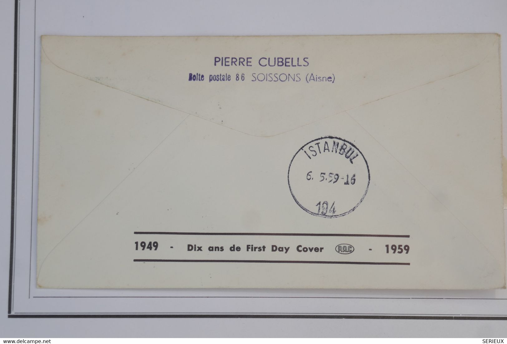 AZ5  FRANCE   BELLE LETTRE  AVIATION 1959 1ER VOL PARIS ISTAMBUL  AIR FRANCE  + AFFRANCH. PLAISANT - 1927-1959 Lettres & Documents