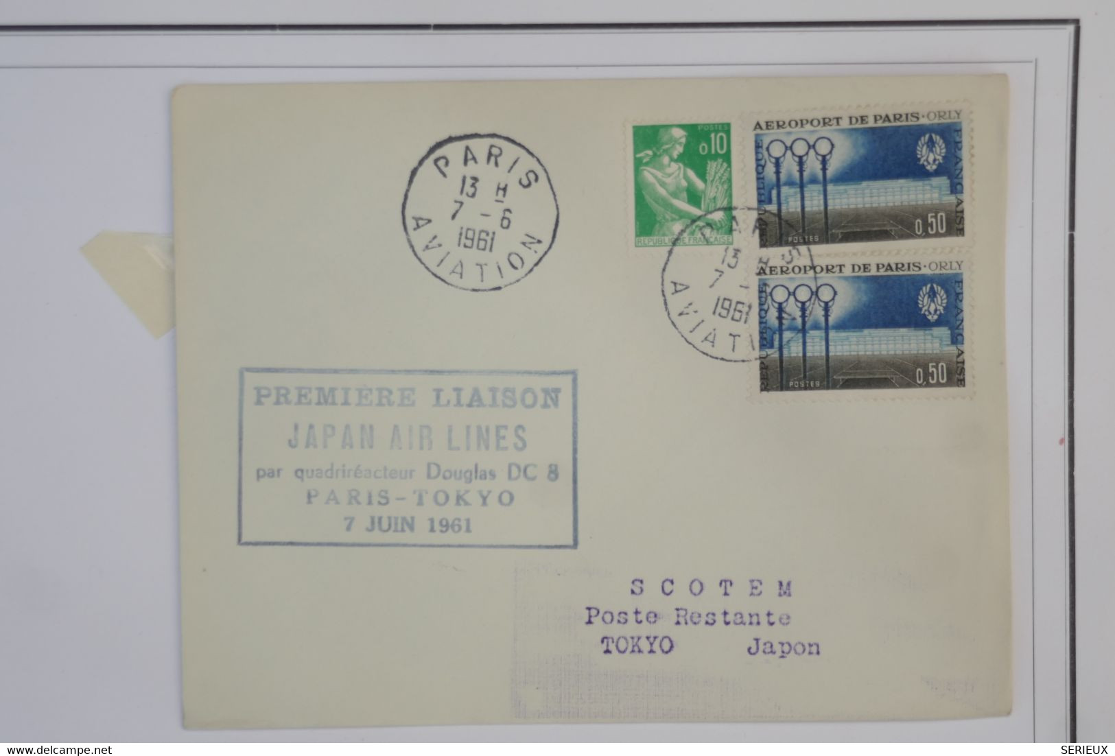 AZ5  FRANCE   BELLE LETTRE  AVIATION 1961   PARIS  A  TOKYO JAPAN + AFFRANCH. PLAISANT - 1927-1959 Lettres & Documents