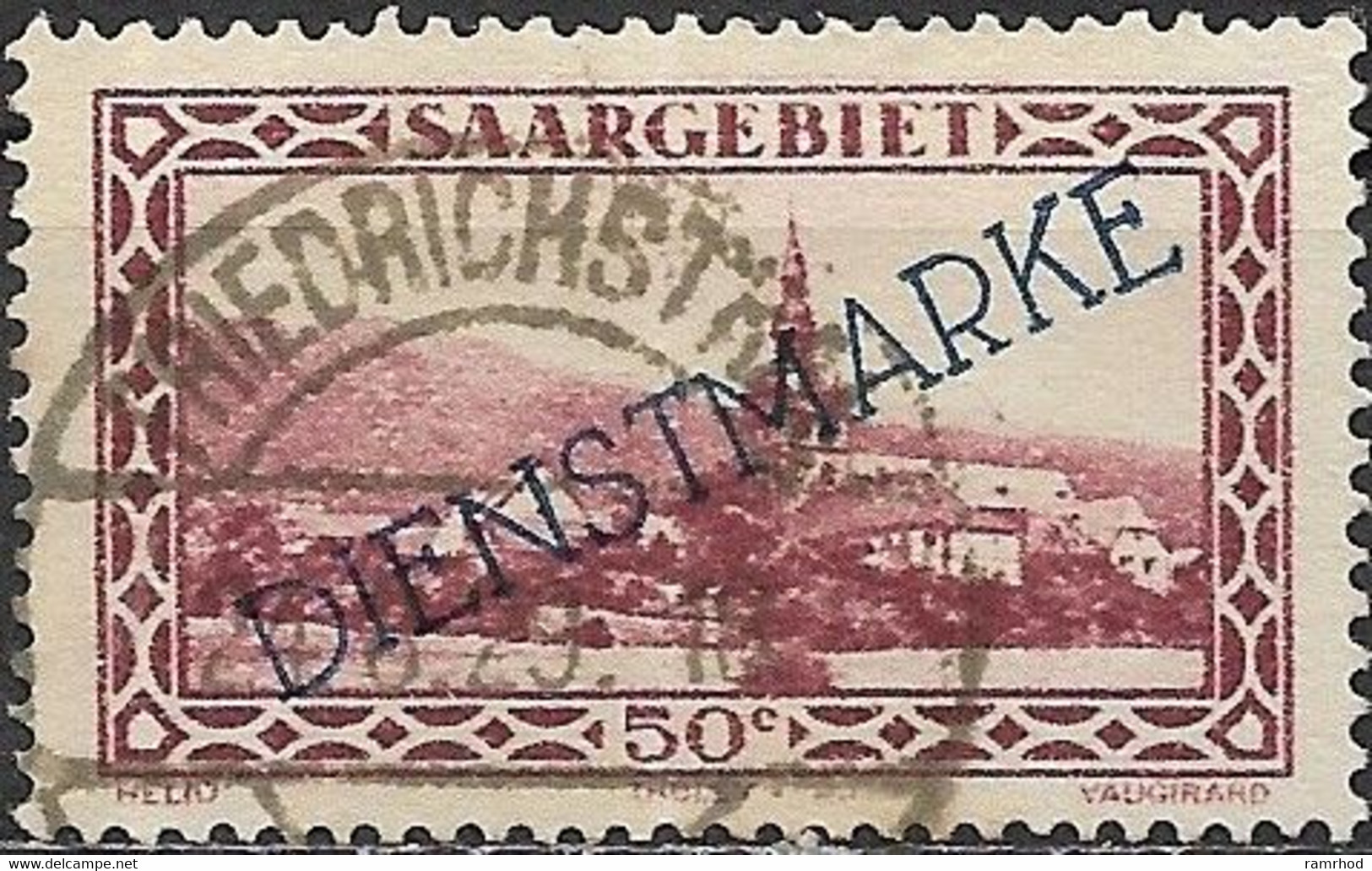 SAAR 1927 Official - Tholey Abbey - 50c. - Red FU - Dienstmarken