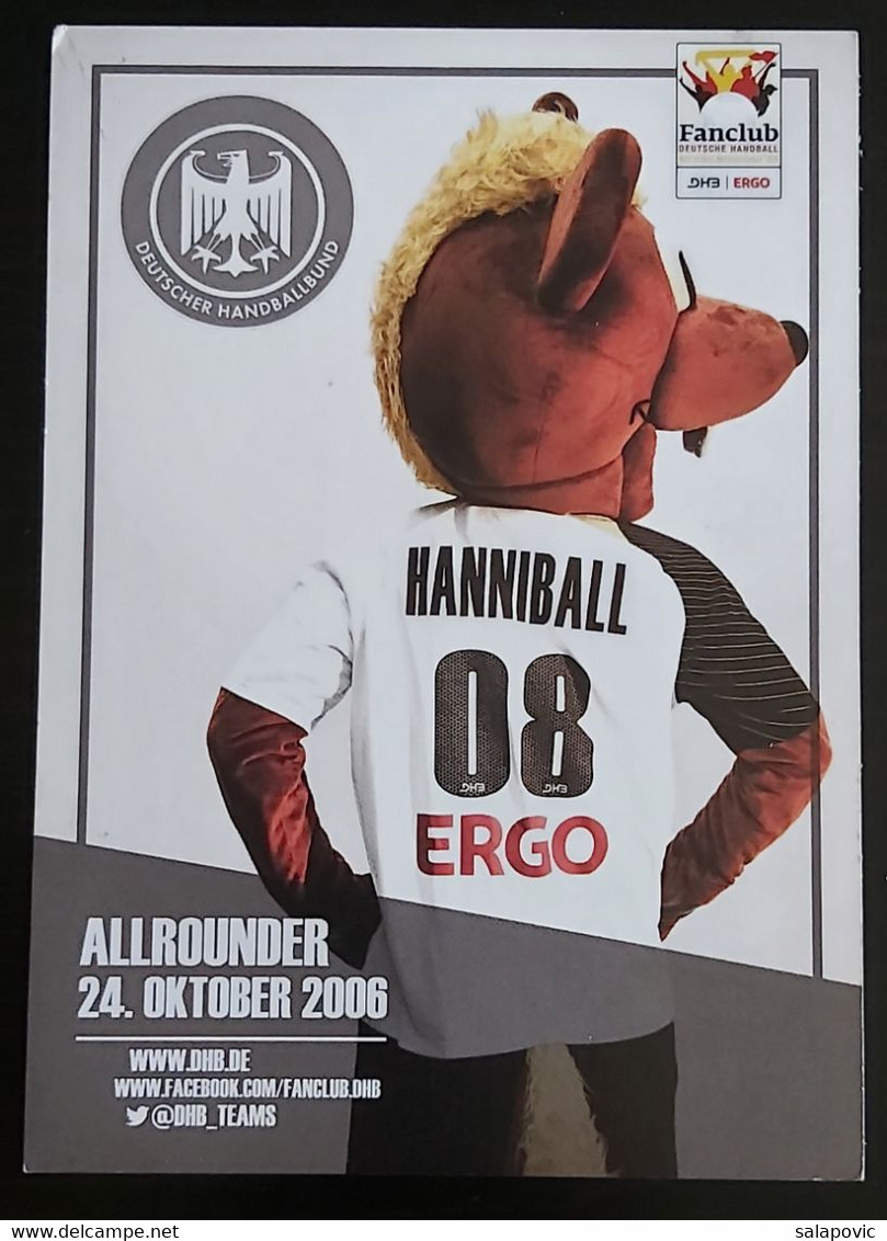 Hanniball Official mascot Of the 2007 Handball World Cup Germany Handball Federation Handball National Team   SL-2 - Pallamano