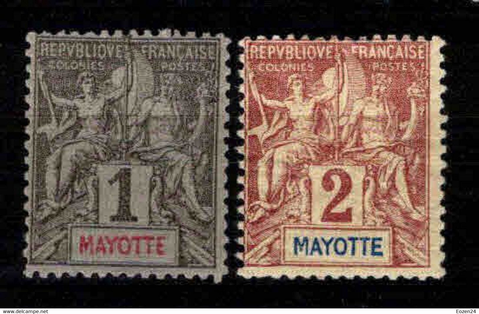 Mohéli  - Colonie Française - 1892  - N° 1/2  - Neufs * - MLH - Neufs