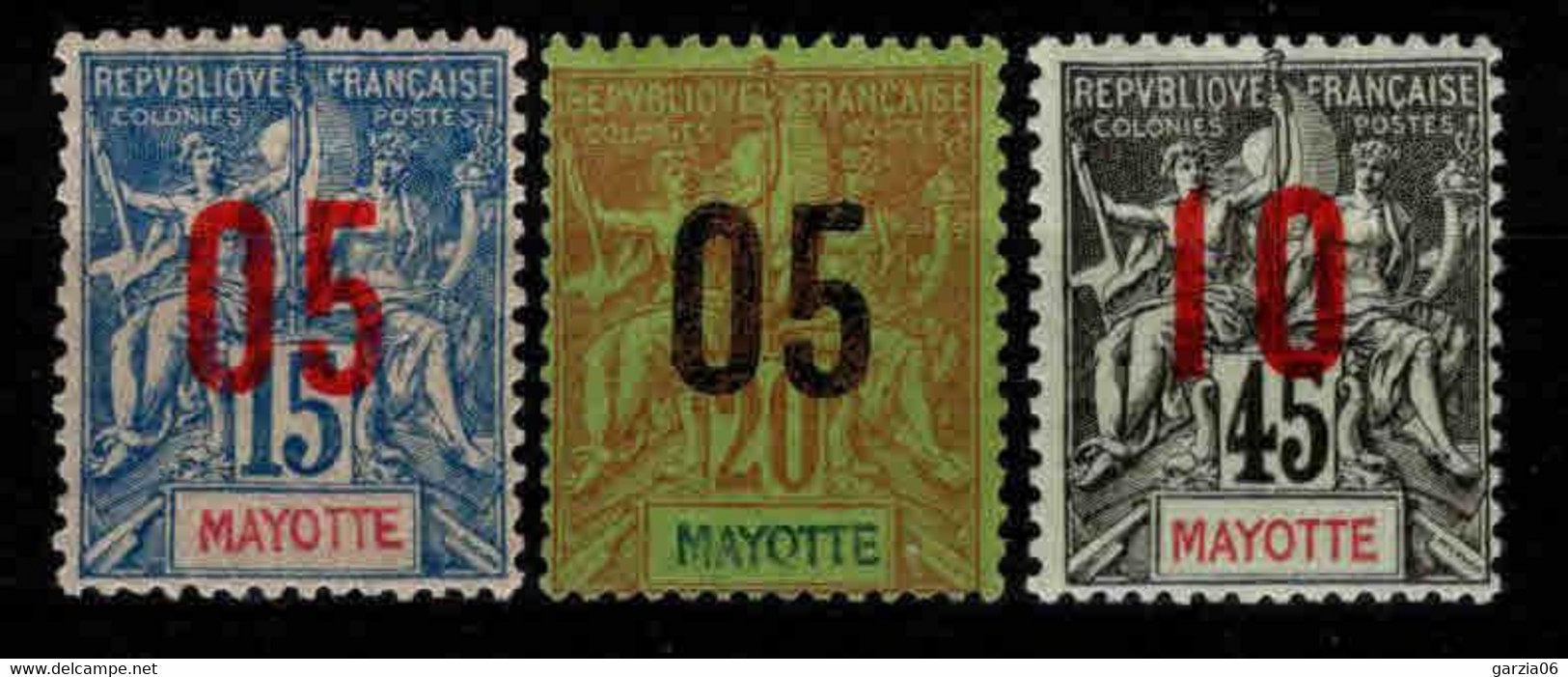 Mayotte - 1912   -  N° 23/24/28  Neufs * - MLH - Unused Stamps