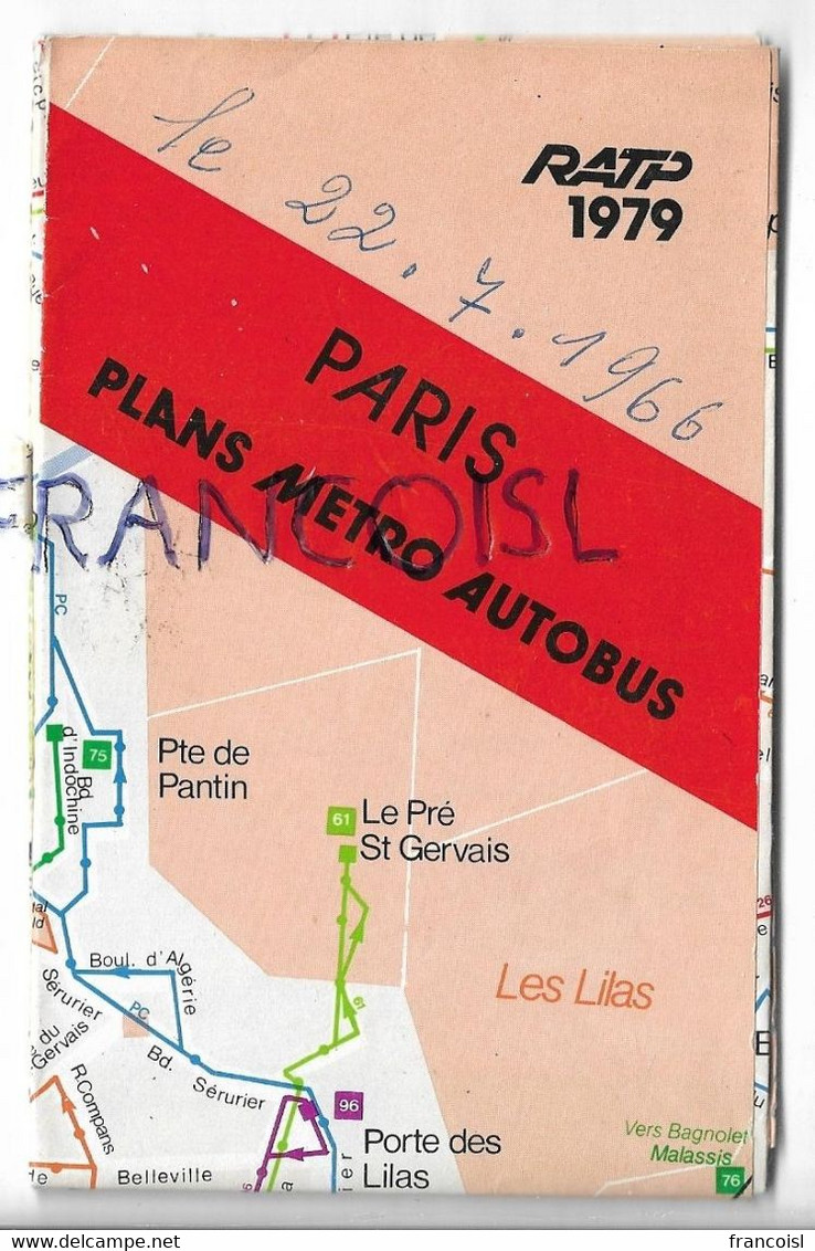 Paris. Plans Métro Autobus RATP 1979 - Europe