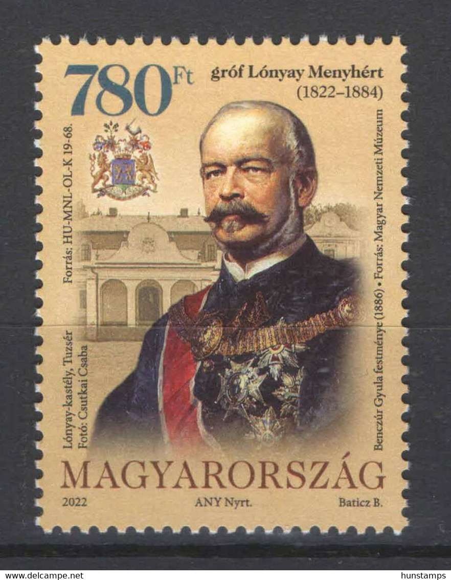 Hungary 2022. Famous Peoples Of Hungary - Menyért Lónyay Stamp MNH (**) - Nuevos