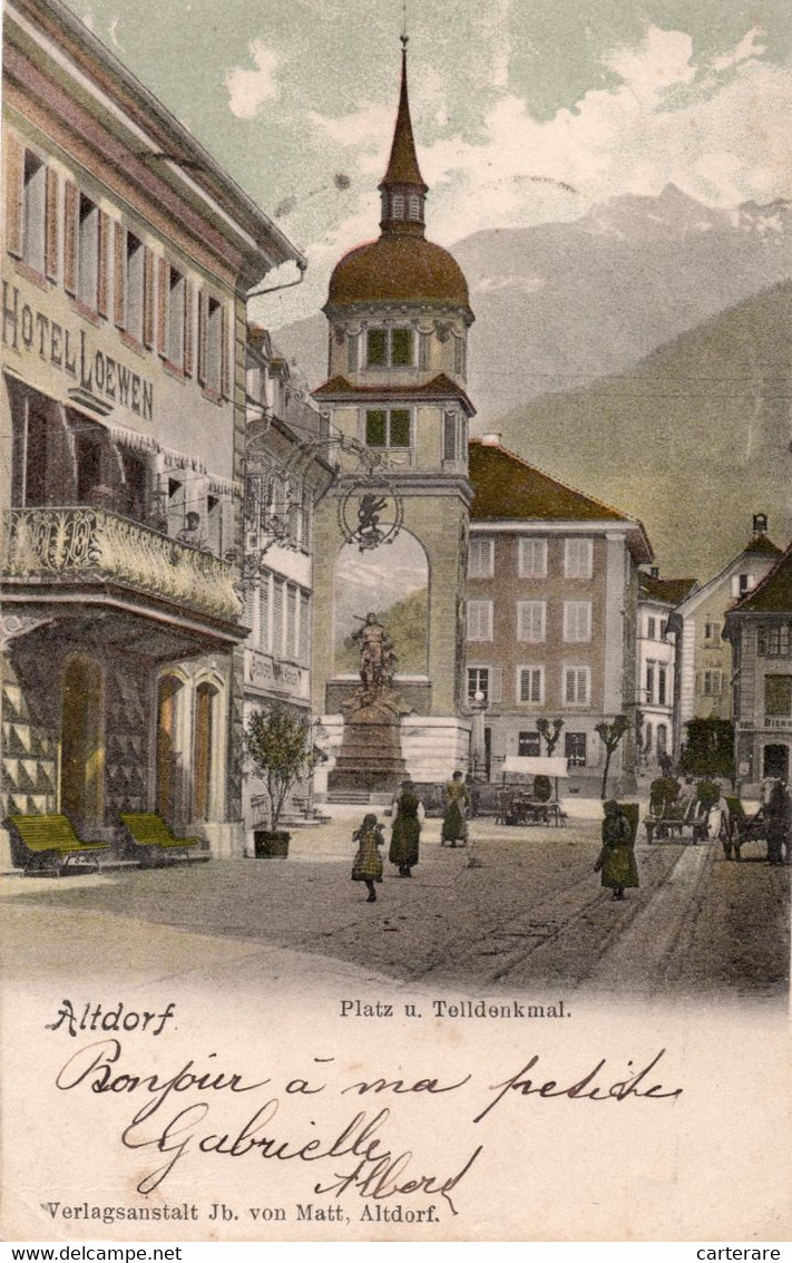 SUISSE,SWITZERLAND,SWISS,HELVETIA,SCHWEIZ,SVIZZERA,ALTDORF,URI,1904,HOTEL LOEWEN,RARE - Altdorf