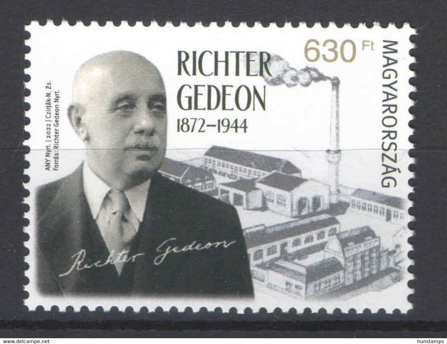 Hungary 2022. Famous Peoples Of Hungary - Gedeon Richter Stamp MNH (**) - Nuovi