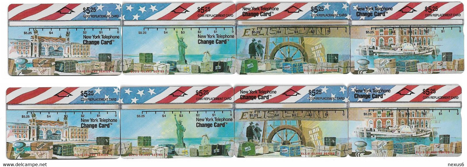 USA - Nynex (L&G) - 2 Full Puzzle Sets Ellis Island (ALL Batch Numbers), 1993, 5.25$, All Mint - [1] Holographic Cards (Landis & Gyr)