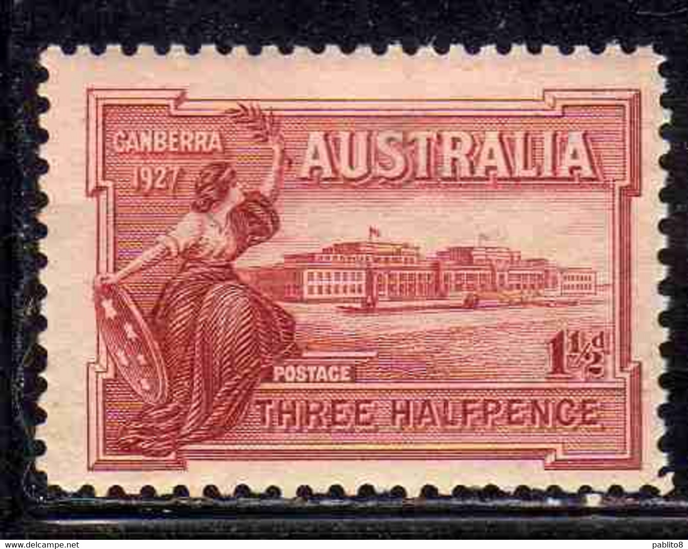 AUSTRALIA 1927 PARLIAMENT HOUSE CAMBERRA 1 1/2p MNH - Nuovi