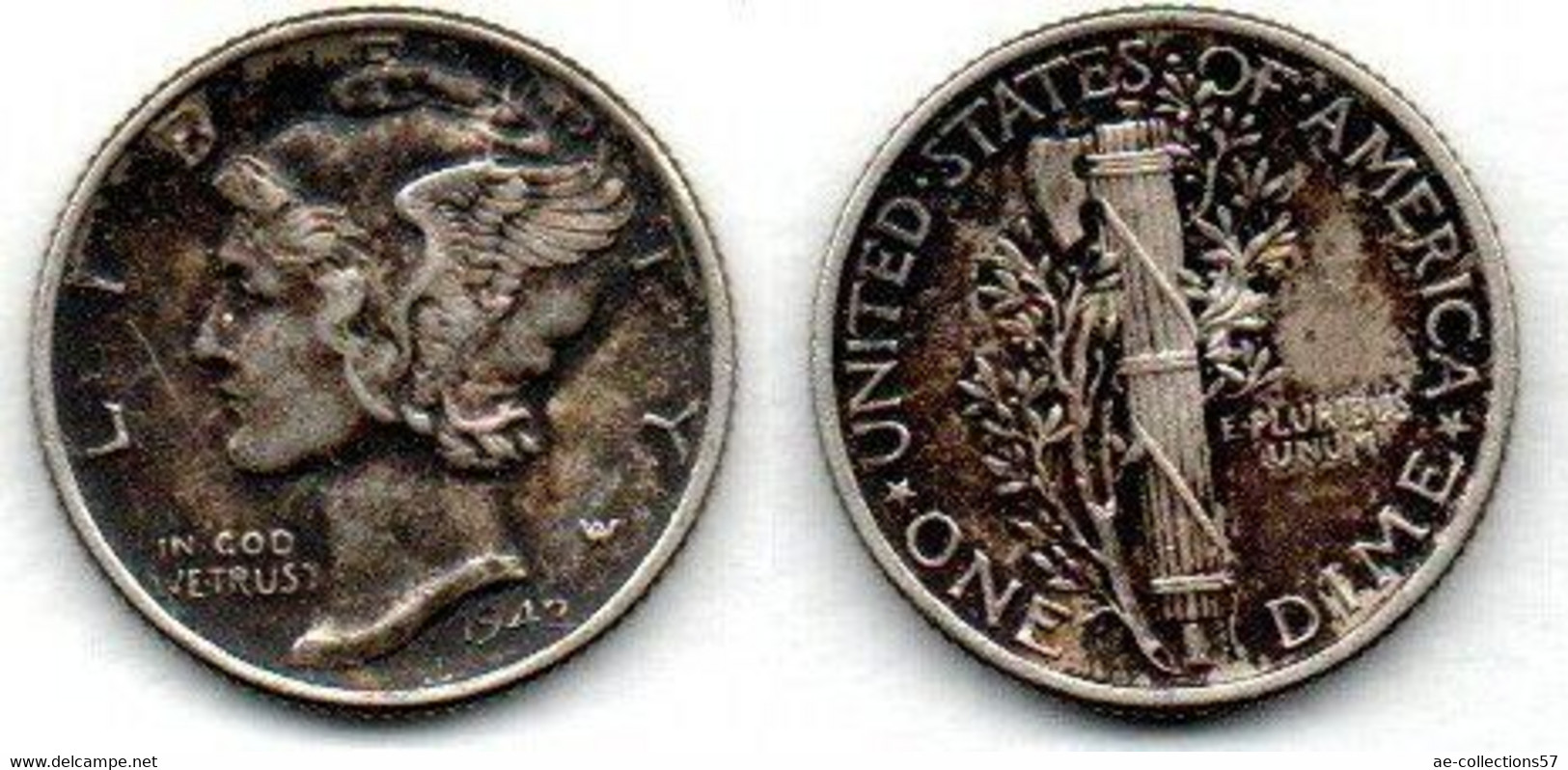 USA 1 Dime 1942 TTB - 1916-1945: Mercury